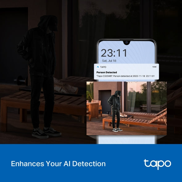 ๐ก๏ธ Tapo C325WB โ Outdoor Wi-Fi Camera with Full-Color Night Vision & Smart AI Detection