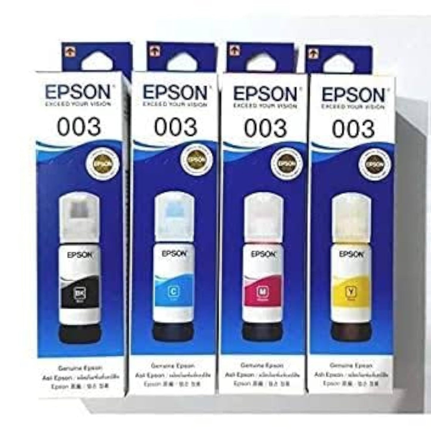 Epson 003 65 ml for Eco Tank Ink Bottle combo pack (yellow, Black, cyan, magenta)