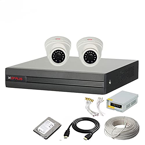 CP PLUS 4 Channal HD DVR 1080p 1Pcs,Indoor Camera 2.4 MP 2Pcs,500 GB Hard Disk,Full Combo Set