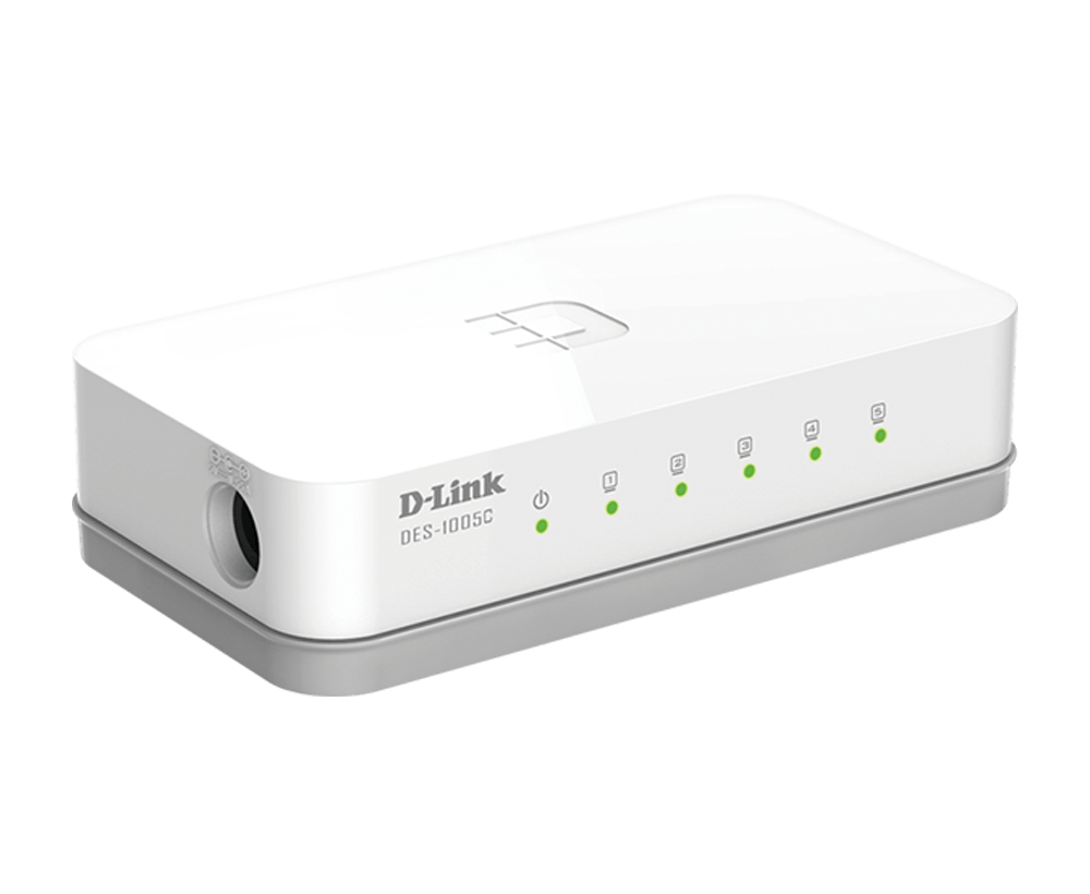 D-Link 5 Port Switch DES-1005C  10/100 Mbps Unmanaged Desktop Switch