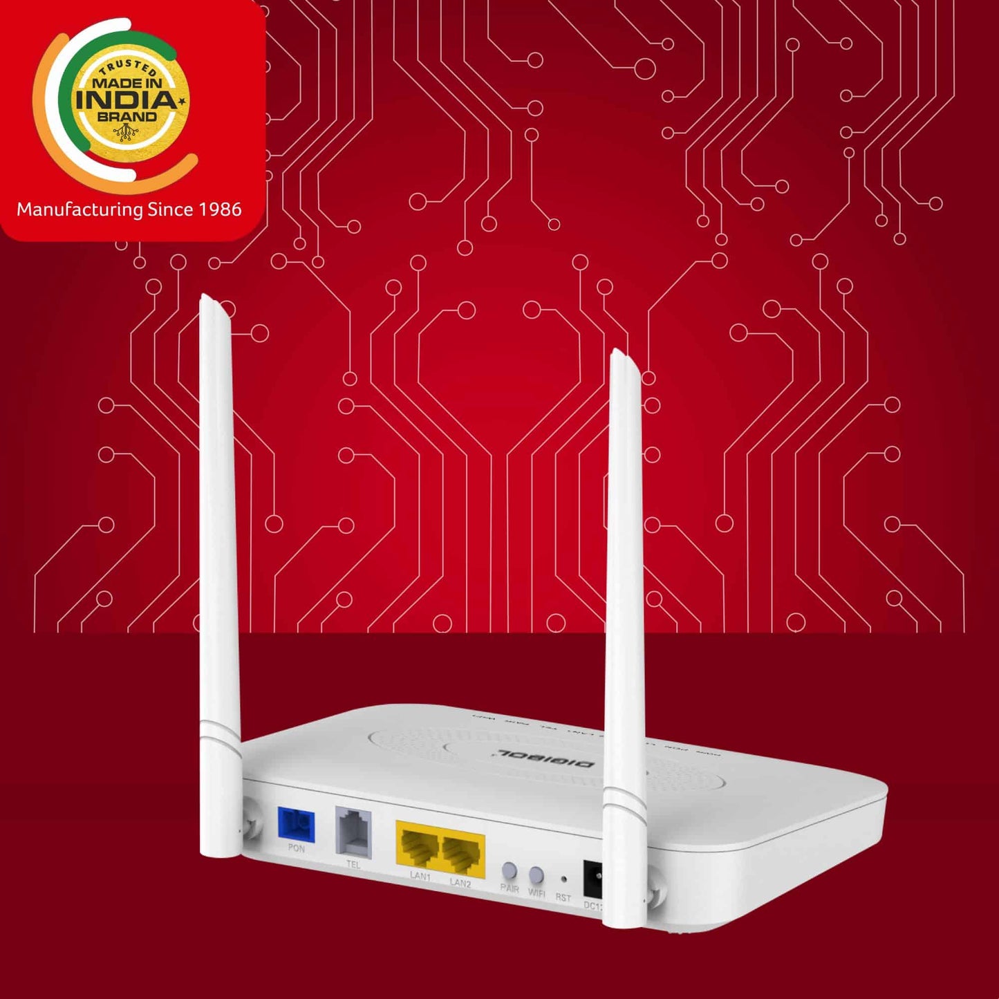DG GR1321 Digisol XPON ONU 300Mbps Wifi router with 1 PON 1 GE & 1FE Port,1 FXS port.