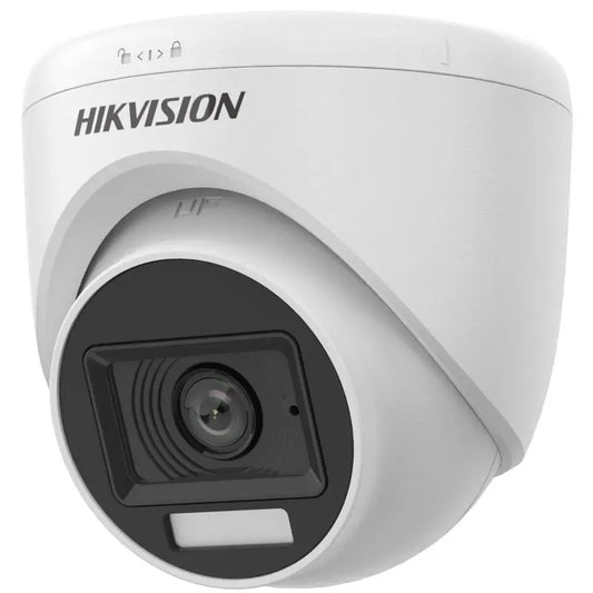 Hikvision DS-2CE76D0T-LPFS 2MP Smart Hybrid Light Turret Camera | Built-in Mic | Full-Color Night Vision
