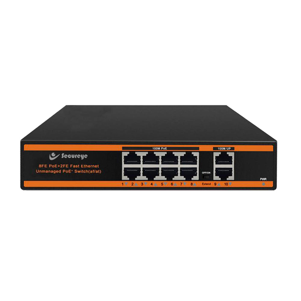 Secureye 8 + 2 Port PoE Switches S-8FE-2UE-LD