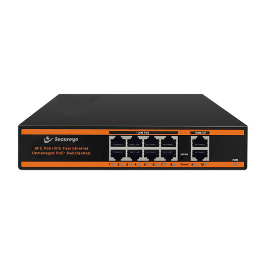 Secureye 8 + 2 Port PoE Switches S-8FE-2UE-LD