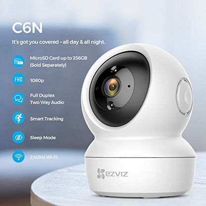 EZVIZ C6N Full HD Indoor Home Camera with Night Vision, 2-Way Audio & MicroSD Card Slot Upto 256GB by Hikvision, CS-TY1 (B0-1G2WF)