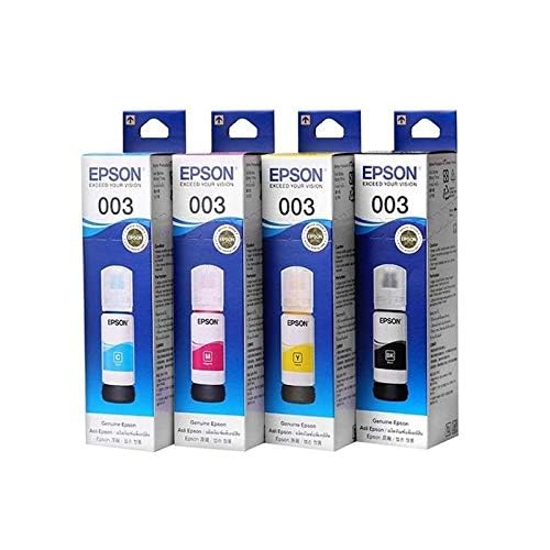 Epson 003 65 ml for Eco Tank Ink Bottle combo pack (yellow, Black, cyan, magenta)