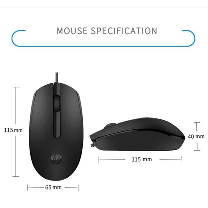 HP M10 Wired USB Mouse with 3 Buttons High Definition 1000DPI ,PC Mac Laptop(240J6AA), Black