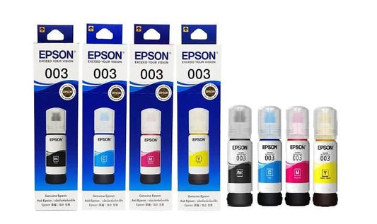 Epson 003 65 ml for Eco Tank Ink Bottle combo pack (yellow, Black, cyan, magenta)
