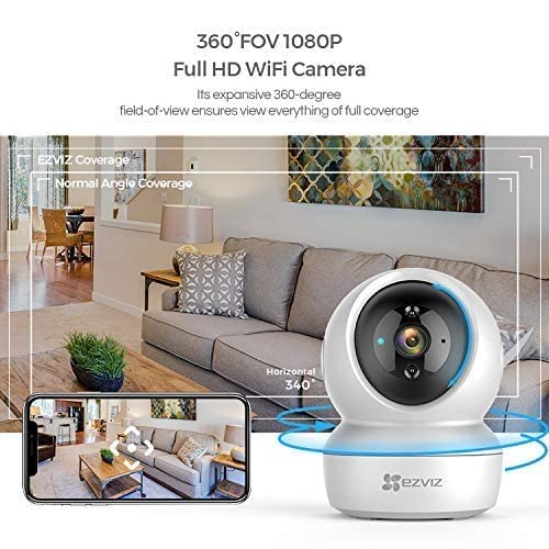 EZVIZ C6N Full HD Indoor Home Camera with Night Vision, 2-Way Audio & MicroSD Card Slot Upto 256GB by Hikvision, CS-TY1 (B0-1G2WF)