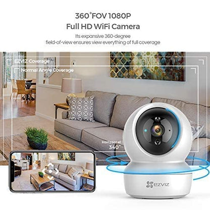 EZVIZ C6N Full HD Indoor Home Camera with Night Vision, 2-Way Audio & MicroSD Card Slot Upto 256GB by Hikvision, CS-TY1 (B0-1G2WF)