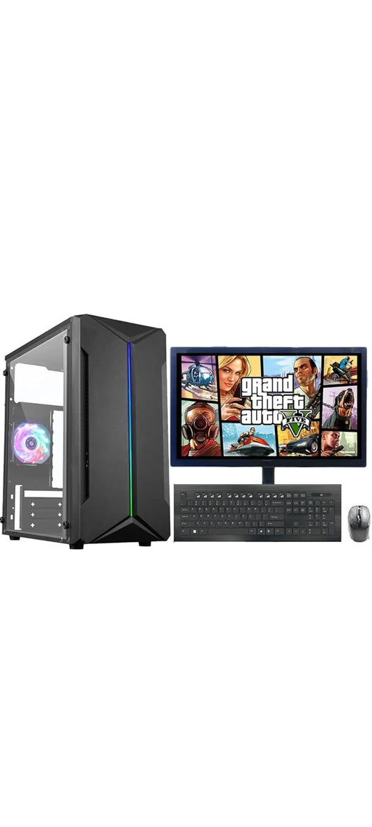 Core i5 (8 gb RAM, 256 GB SSD) Desktop Computer Set with RGB Case, (19-inch Monitor), Keyboard and Mouse, WiFi and Bluetooth