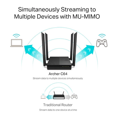 Tp-Link Archer C64 Wireless Dual-Band MU-MIMO AC1200 Gigabit Router