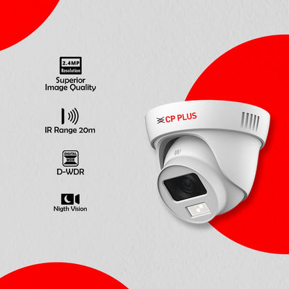🌈 CP Plus 2.4MP Full-Color Guard+ Dome CCTV Camera (CP-GPC-DA24PL2C-SE)