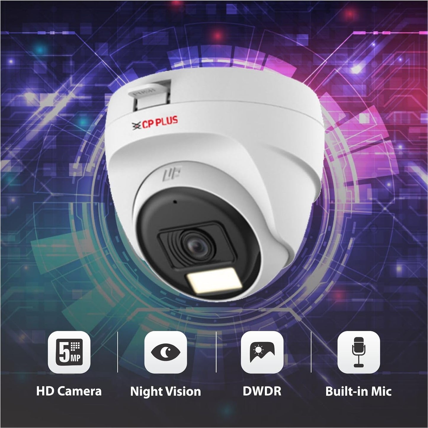 🌗 CP Plus 5MP Dual Light Dome Camera – CP-URC-DC51PL3C-L