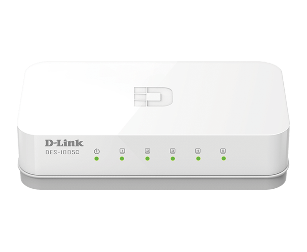 D-Link 5 Port Switch DES-1005C  10/100 Mbps Unmanaged Desktop Switch
