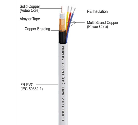 DIGISOL CCTV 3+1  Standard Cable, 90mtrs – DGC-CC3S4F