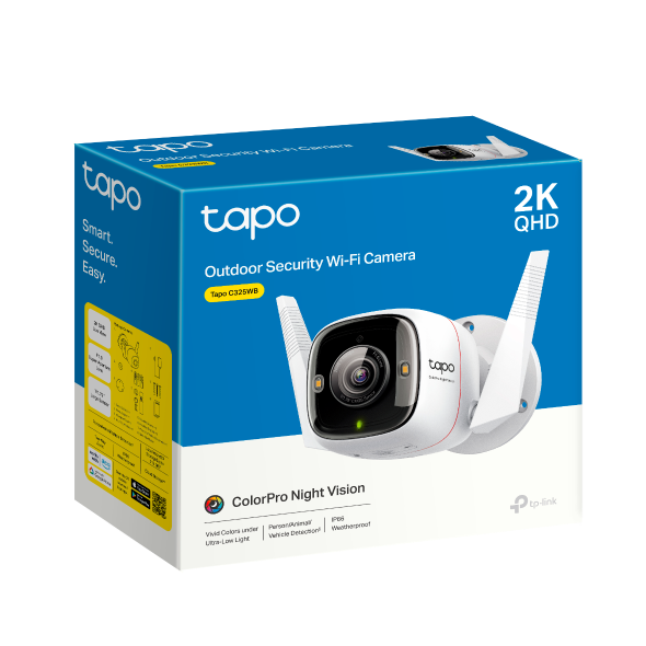 🛡️ Tapo C325WB – Outdoor Wi-Fi Camera with Full-Color Night Vision & Smart AI Detection